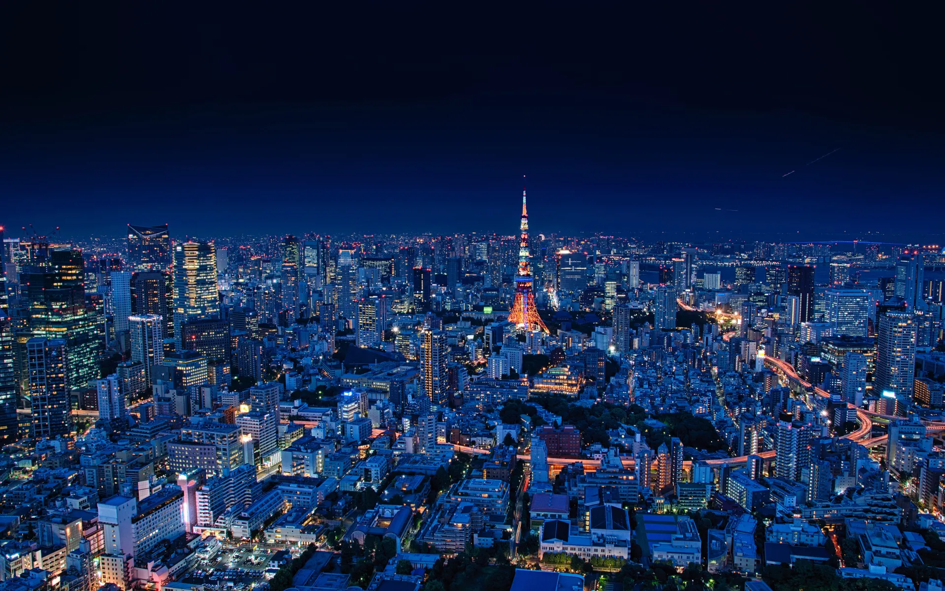 Skyline of Tokyo at night