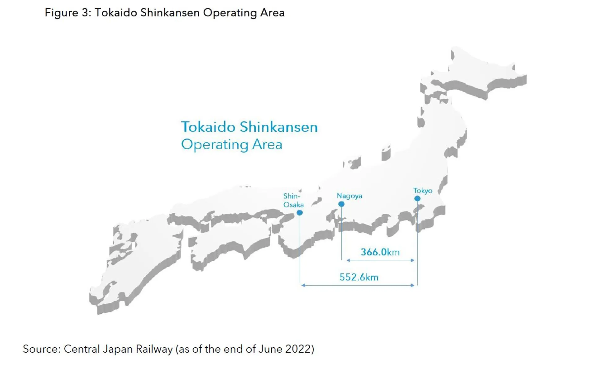 Figure 3 - Tokaido Shinkansen Operating Area